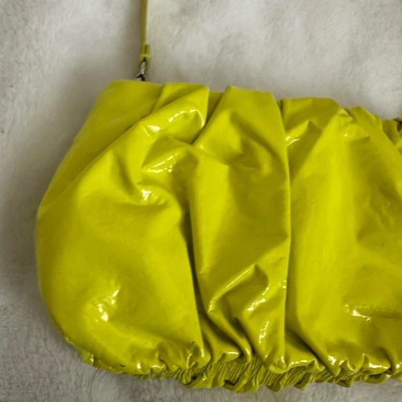 STAUD Bean Ruched Leather Convertible Bag in Citron - Picture 7 of 13